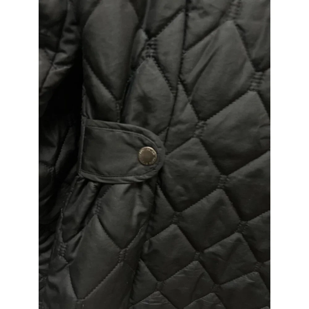 Eddie Bauer Black Quilted Insulated Chore Coat